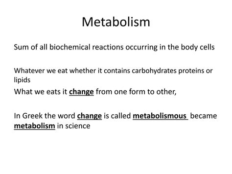 Metabolism Anabolism Catabolism Made Easy And Simple Ppt