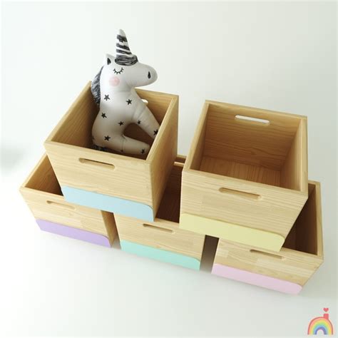 Kit 2 Caixas Organizadoras m Brinquedos Madeira Empilhável Elo7