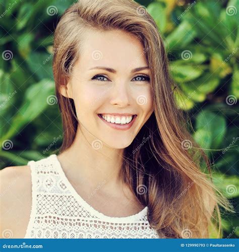 Amazing Beautiful Smiling Girl Summer Portrait Stock Image Image Of