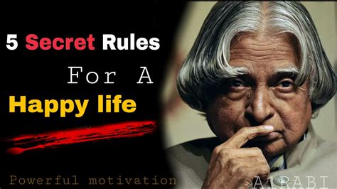 Five Secret Rules For A Happy Life Apj Abdul Kalam A1 Rabi Youtube