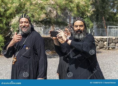 Coptic Monks at the Church in Tabgha beside Sea of Galilee Editorial Image - Image of beach ...