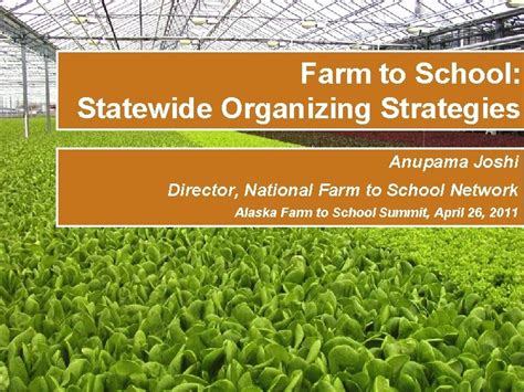 Farm To School Statewide Organizing Strategies Anupama Joshi