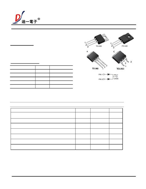 Sbt L Ct Datasheet Pages Dyelec A Low Vf Schottky Rectifier