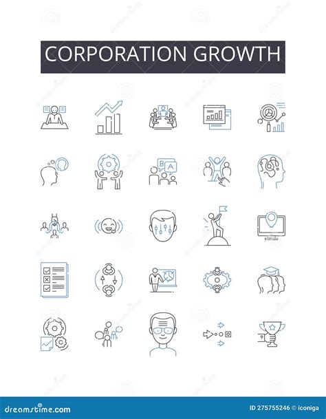 Industry Expansion Line Icons Collection Growth Expansion