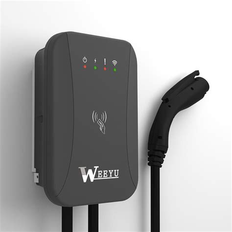 Weeyu Type 2 Plug Ev Charger 7kw 10kw Sae J1772 Ev Wallbox Electric Car Charging Station With