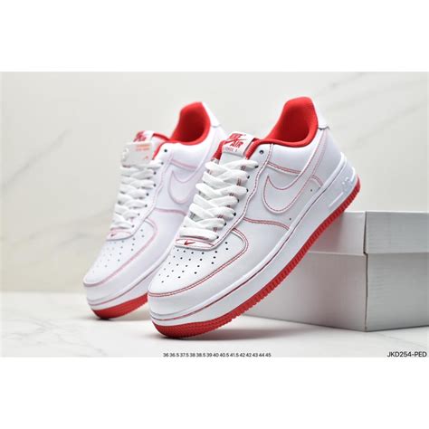 Nike Air Force Zapatillas Bajas Suela Roja Blanca Para Hombres Y