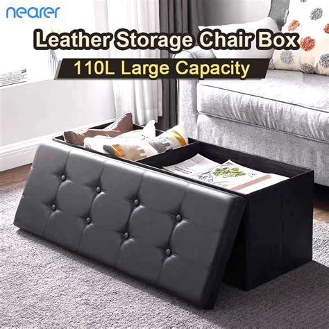 Nearer Large Storage Benches Foldable Stool With Storage Space Home