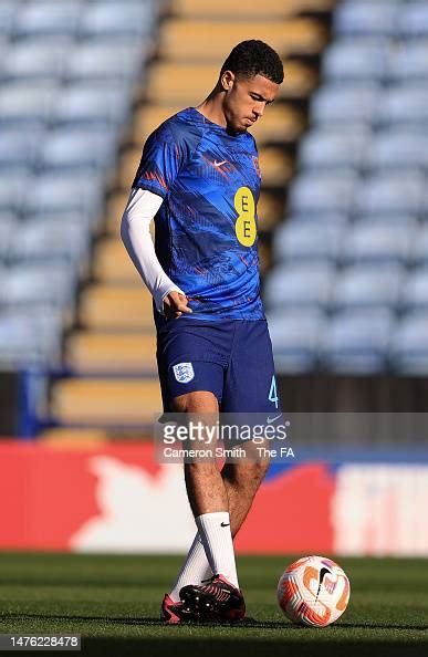 Levi Colwill of England U21 warms up ahead of the International... News ...