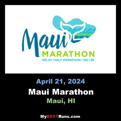 Maui Marathon - Maui, HI - 4/27/2025 - My BEST Runs - Worlds Best Road ...