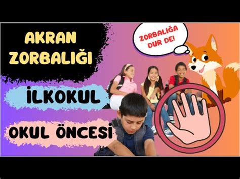 İlkokul ve Okul Öncesi Öğrencileri İçin Akran Zorbalığı Videosu YouTube