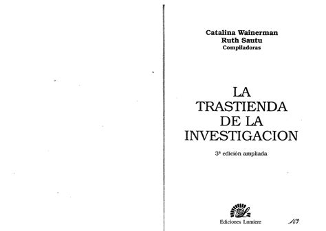 Weinerman Y Sautu La Trastienda De La Investigacion 227 243