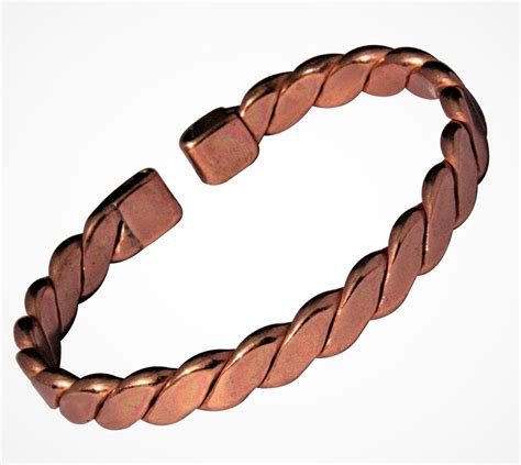 Non Magnetic Solid Copper Bracelet Flattened Rope With Gift Options Ccb