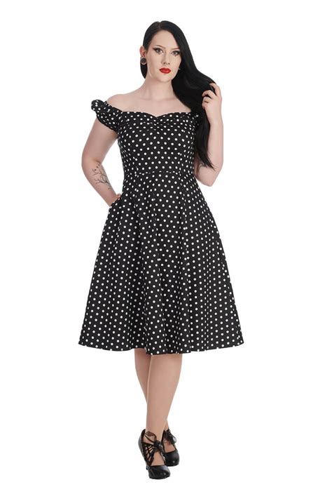 Robe Swing A Pois Noir Et Blanc