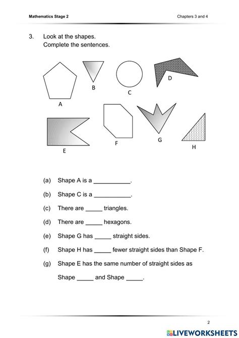 Assessment Of 2d And 3d Shapes Worksheet Live Worksheets