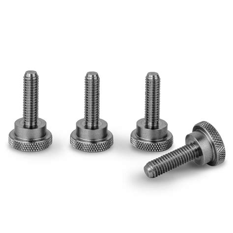 PrecisionGeek Stainless Steel M6 X 19mm Knurled Thumb Shoulder Screws