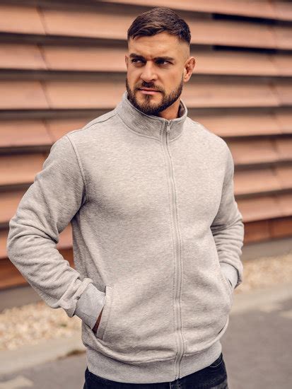 Bolf Herren Sweatjacke Mit Stehkragen Sweatshirt Mit Reißverschluss