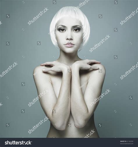 Photo Futuristic Nude Woman Blond Hair Stock Photo 81192559 Shutterstock