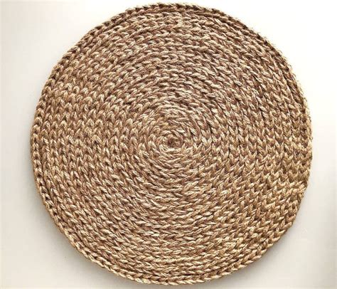 Jute Placemats Round Shape Inches Jute Bohemian Etsy