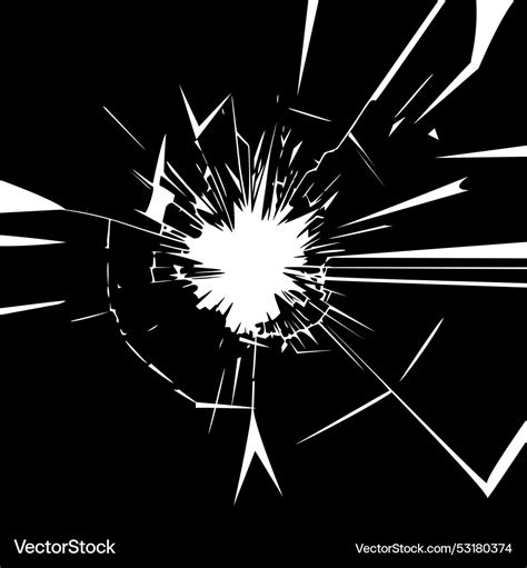 Broken And Cracked Glass Shattered Glass Vector Image