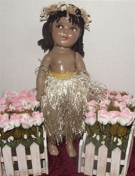 Vintage Rare All Composition 13 Hawaiian Shirley Temple Doll From