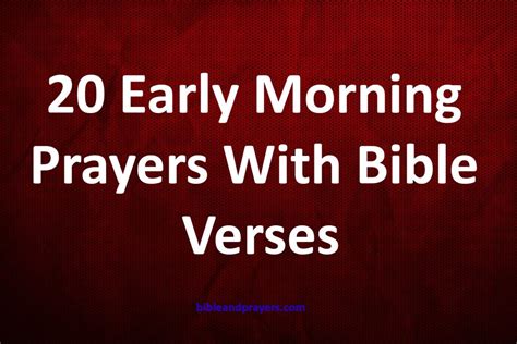 Early Morning Prayers With Bible Verses Bibleandprayers