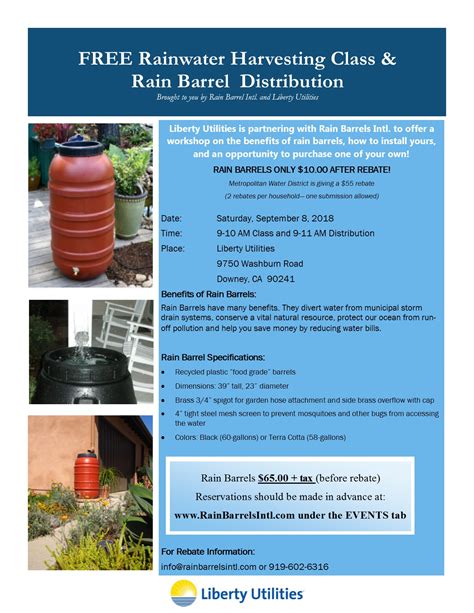 Free Rainwater Harvesting Class Rain Barrel Distribution