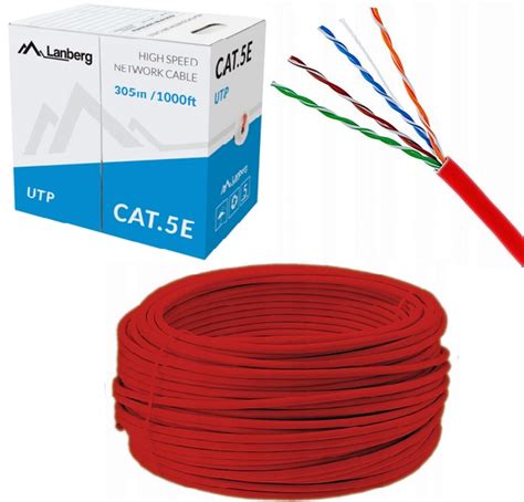 Kabel Sieciowy Cu Kat 5e SkrĘtka Lanberg 50m Red Sklep Opinie Cena