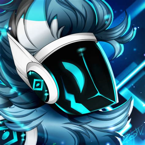 Protogen Art Blue - Hairu Wallpaper