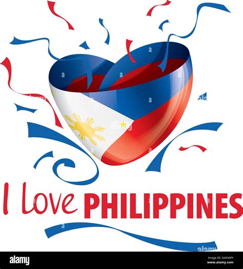 National Flag Of The Philippines In The Shape Of A Heart And The