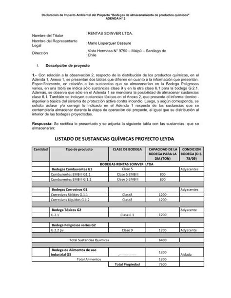 Adenda Sea Servicio De Evaluaci N Ambiental