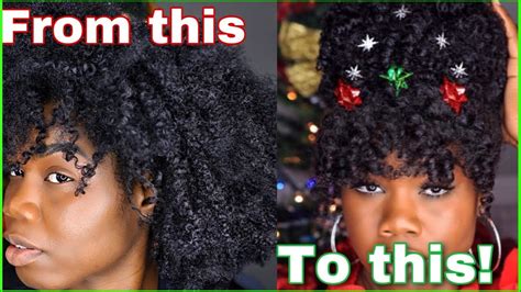 Glam Holiday Updo On Natural Hair Using Uncle Funkys Daughter Products Youtube