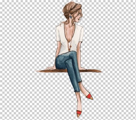 Mujer Sentada En La Ilustraci N De La Silla Ilustraci N De Moda Dibujo