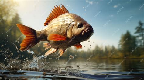 Premium Photo Carp Jumping Out Of Water Ai Generated