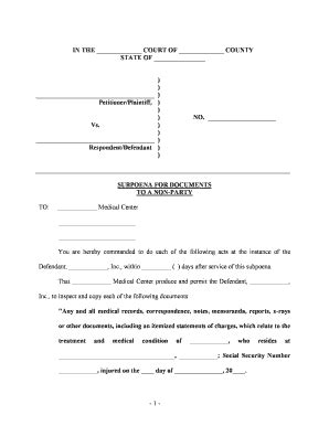 Subpoena Form Fill Online Printable Fillable Blank Pdffiller