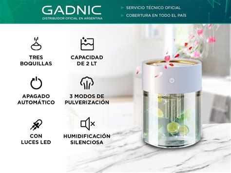 Difusor Humidificador Gadnic Aromaterapia Ultrasónico 2l Gadnic