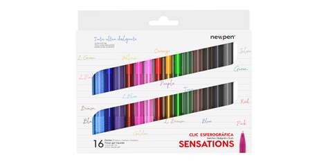 Estojo 16 Canetas CLIC Sensations Gel Líquido Retrátil 1mm Newpen