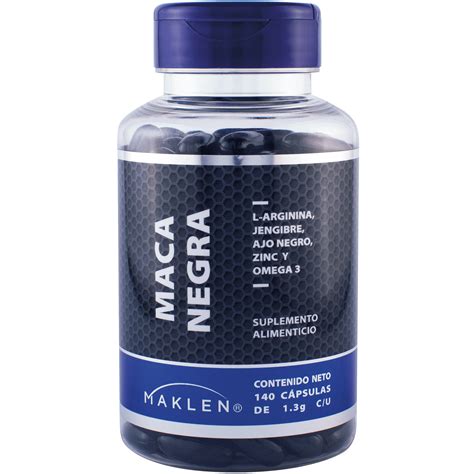 Maca Negra, L-Arginina, Jengibre, Ajo Negro y Omega 3 | 140 Cápsulas