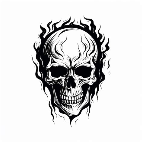 Premium AI Image | Vintage Skull Tattoo Icon