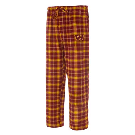 Washington Commanders Mens Ledger Red Gold Flannel Pajama Pants