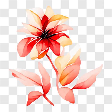 Télécharger Peinture de fleurs à l aquarelle vibrante PNG En Ligne