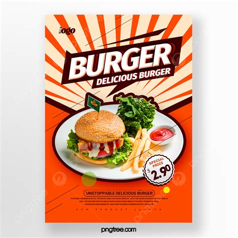 Stylish Burger Food Poster Template Download On Pngtree