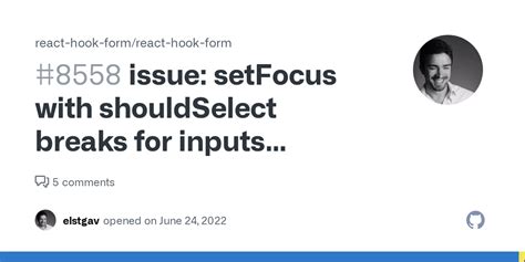 Issue SetFocus With ShouldSelect Breaks For Inputs Created With