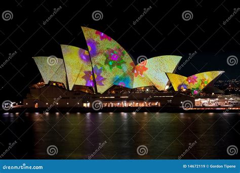 Sydney Opera House Under Festival Lights Editorial Stock Image Image Of Festival Lights