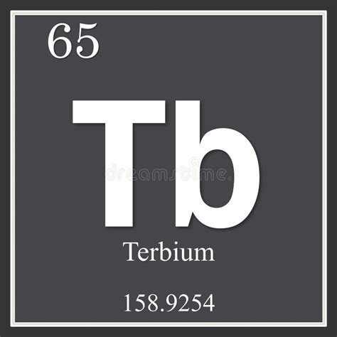 Terbium Tb Chemical Element Terbium Sign With Atomic Number Chemical