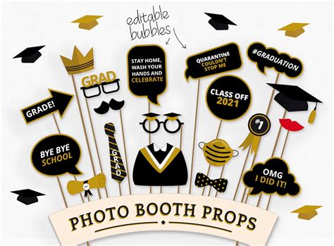 Graduation Photo Booth Props Quarantined Graduation - Etsy