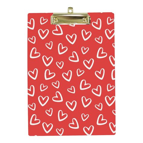 Hidove Acrylic Clipboard Red Hearts Vector Seamless Pattern Standard