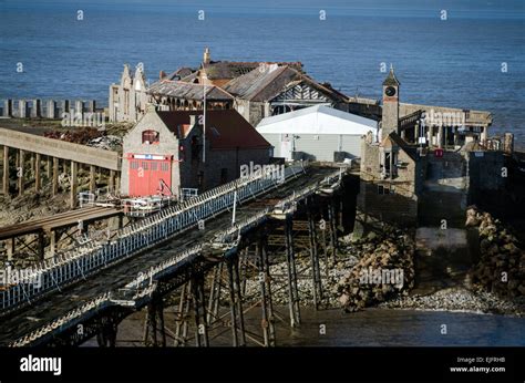 The derelict remains of Birnbeck Pier in Weston-super-Mare, the only pier in the UK to connect ...