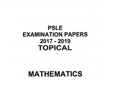 PSLE Science Maths Topical Examination Papers Hobbies Toys Books