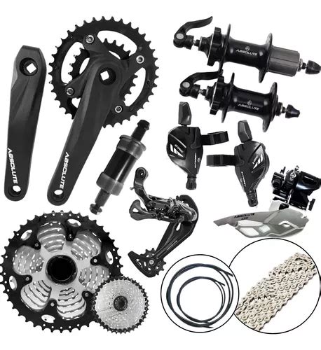 Kit Bike K7 20v Mtb Coroa Dupla Cubos Absolute 36f Brindes