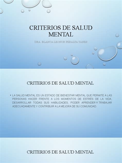 Criterios De Salud Mental Pdf Salud Mental Mente